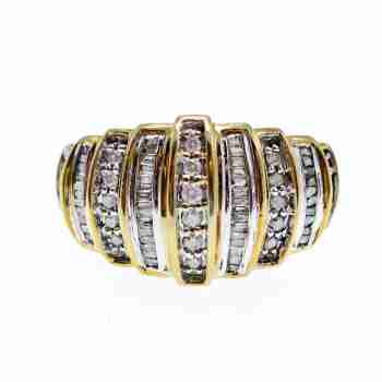 Sky Jewelry Золотое кольцо 10К (417 проба) с бриллиантами