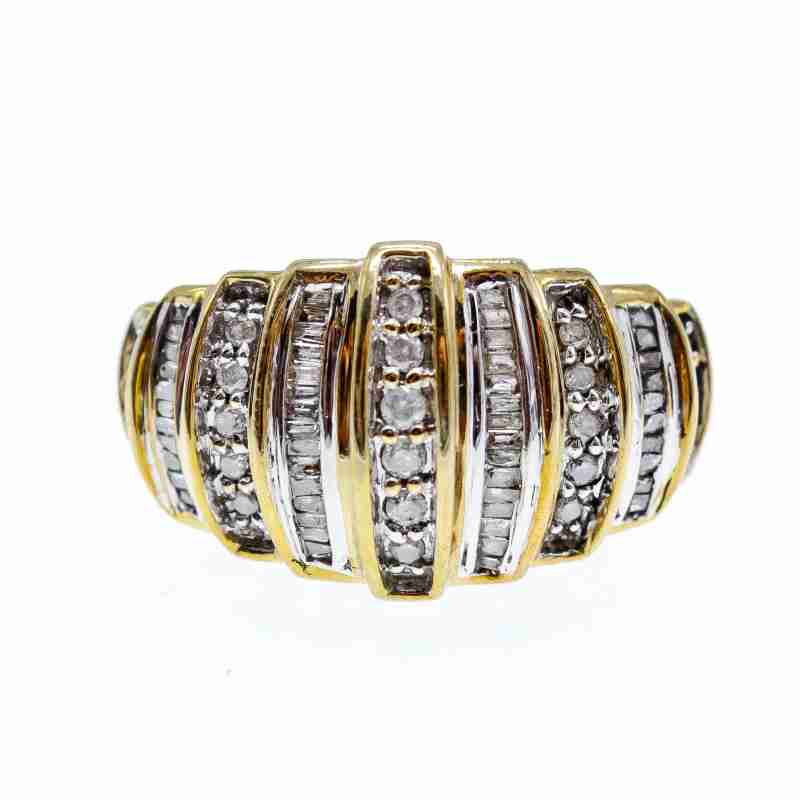 Sky Jewelry Золотое кольцо 10К (417 проба) с бриллиантами
