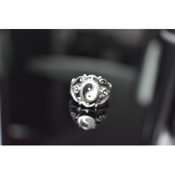 Sky Jewelry Серебряное кольцо 925 пробы с эмалью *Инь и Ян
