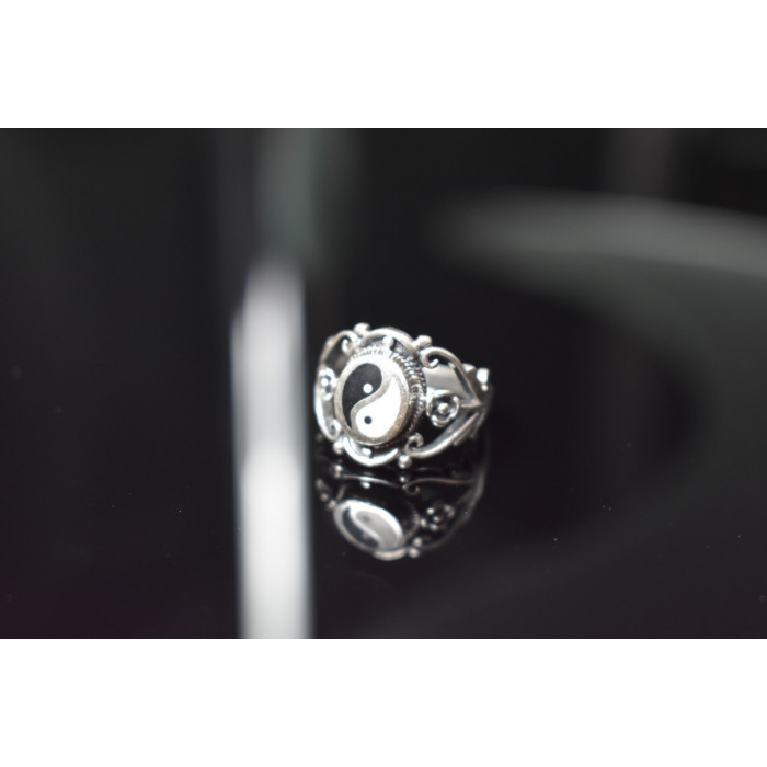 Sky Jewelry Серебряное кольцо 925 пробы с эмалью *Инь и Ян