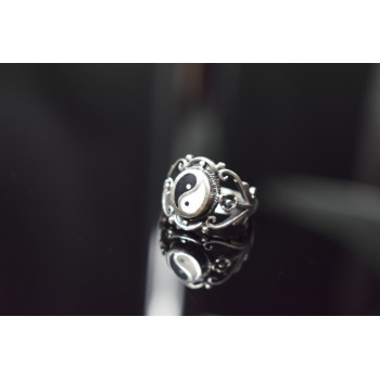 Sky Jewelry Серебряное кольцо 925 пробы с эмалью *Инь и Ян