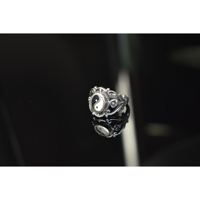 Sky Jewelry Серебряное кольцо 925 пробы с эмалью *Инь и Ян