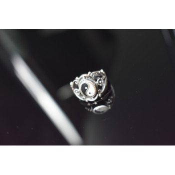 Sky Jewelry Серебряное кольцо 925 пробы с эмалью *Инь и Ян