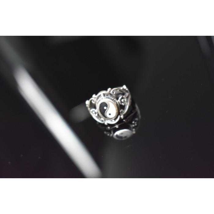 Sky Jewelry Серебряное кольцо 925 пробы с эмалью *Инь и Ян