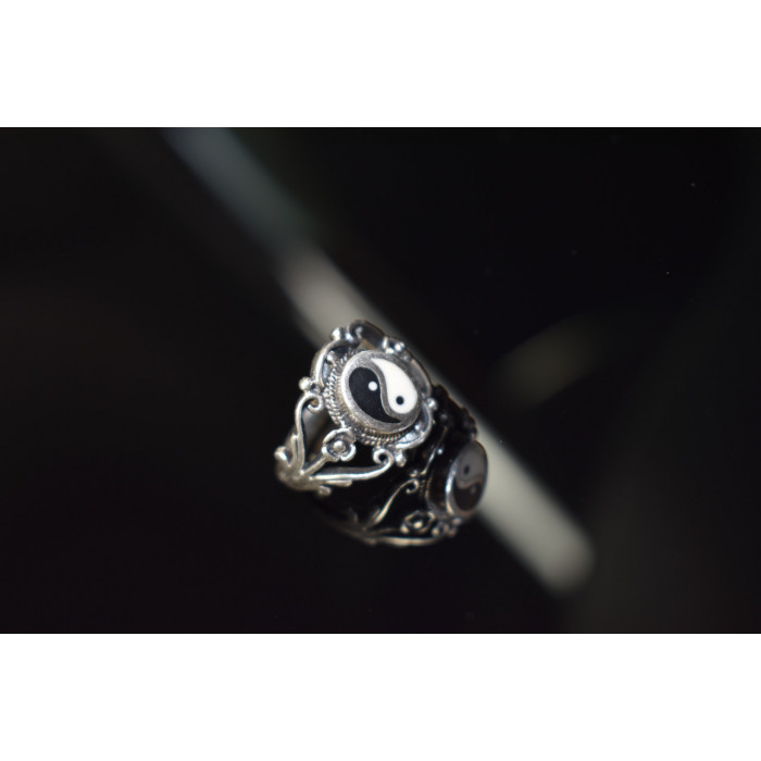 Sky Jewelry Серебряное кольцо 925 пробы с эмалью *Инь и Ян