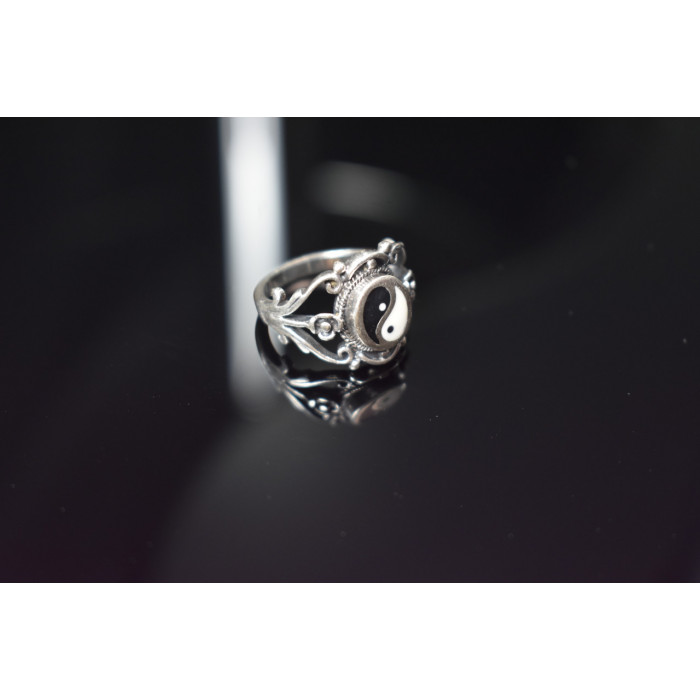Sky Jewelry Серебряное кольцо 925 пробы с эмалью *Инь и Ян