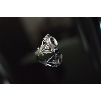 Sky Jewelry Серебряное кольцо 925 пробы с эмалью *Инь и Ян