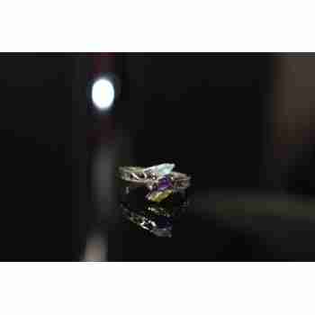 Sky Jewelry Серебряное кольцо 925 проба с Топазом, Аметистом и Перидотом
