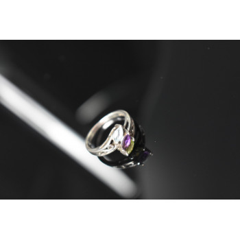 Sky Jewelry Серебряное кольцо 925 проба с Топазом, Аметистом и Перидотом