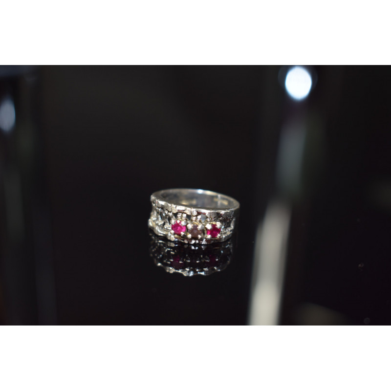 Sky Jewelry Серебряное кольцо 925 пробы с Розовым Топазом и Аметистом