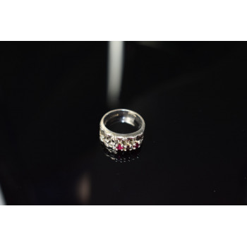 Sky Jewelry Серебряное кольцо 925 пробы с Розовым Топазом и Аметистом