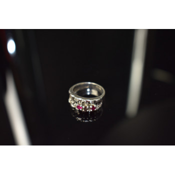 Sky Jewelry Серебряное кольцо 925 пробы с Розовым Топазом и Аметистом