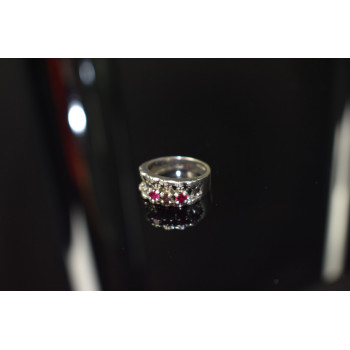 Sky Jewelry Серебряное кольцо 925 пробы с Розовым Топазом и Аметистом