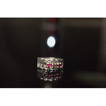 Sky Jewelry Серебряное кольцо 925 пробы с Розовым Топазом и Аметистом