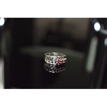 Sky Jewelry Серебряное кольцо 925 пробы с Розовым Топазом и Аметистом