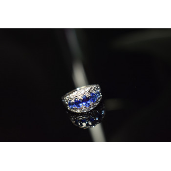 Sky Jewelry Серебряное кольцо 925 проба с Синим Топазом