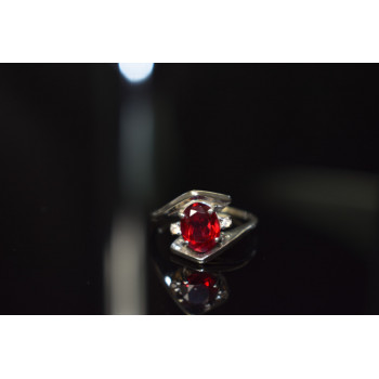 Sky Jewelry Серебряное кольцо с Рубином и бриллиантами