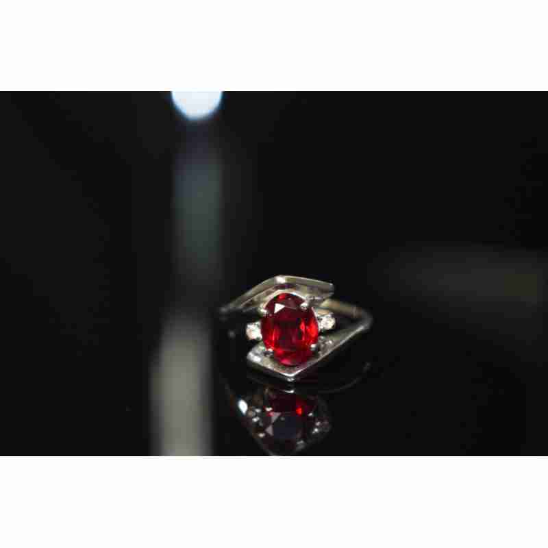 Sky Jewelry Серебряное кольцо с Рубином и бриллиантами