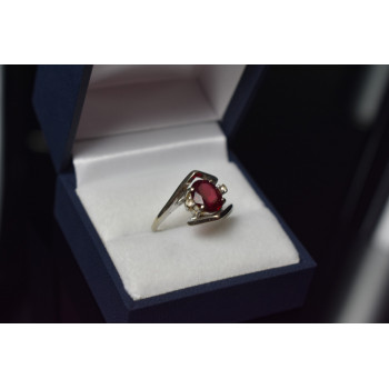 Sky Jewelry Серебряное кольцо с Рубином и бриллиантами