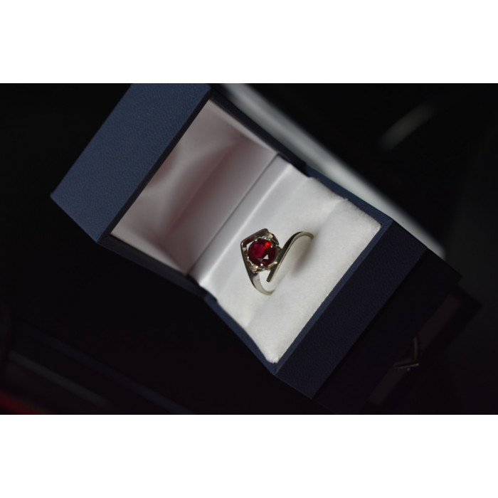 Sky Jewelry Серебряное кольцо с Рубином и бриллиантами