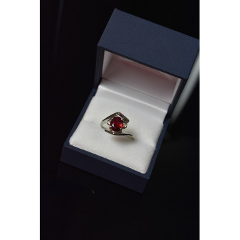 Sky Jewelry Серебряное кольцо с Рубином и бриллиантами