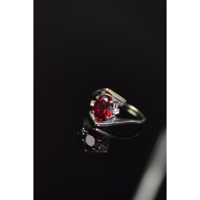 Sky Jewelry Серебряное кольцо с Рубином и бриллиантами