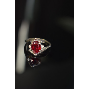 Sky Jewelry Серебряное кольцо с Рубином и бриллиантами