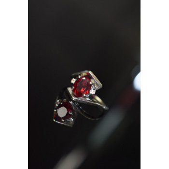 Sky Jewelry Серебряное кольцо с Рубином и бриллиантами