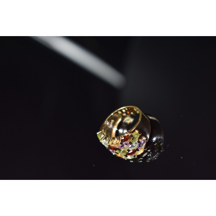 Sky Jewelry Серебряное кольцо в позолоте с натуральными камнями