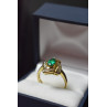 Sky Jewelry Серебряное кольцо в позолоте с Изумрудом и фианитами