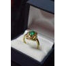 Sky Jewelry Серебряное кольцо в позолоте с Изумрудом и фианитами