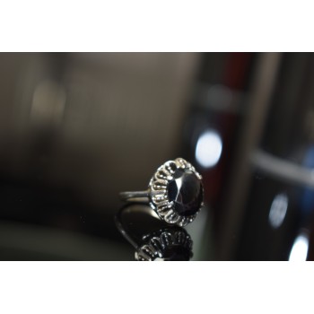 Sky Jewelry Серебряное кольцо с Черным Турмалином (Шерл)