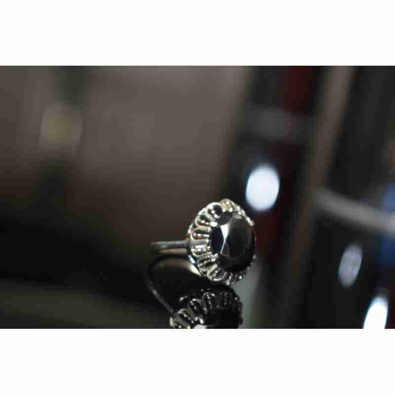 Sky Jewelry Серебряное кольцо с Черным Турмалином (Шерл)