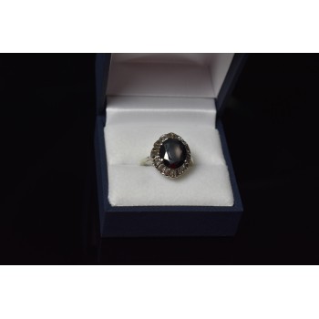 Sky Jewelry Серебряное кольцо с Черным Турмалином (Шерл)