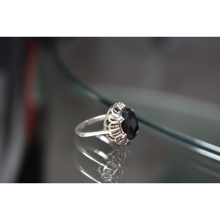 Sky Jewelry Серебряное кольцо с Черным Турмалином (Шерл)