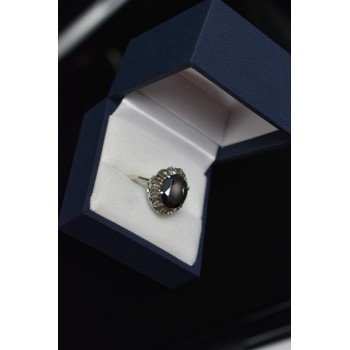 Sky Jewelry Серебряное кольцо с Черным Турмалином (Шерл)