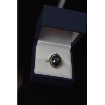 Sky Jewelry Серебряное кольцо с Черным Турмалином (Шерл)