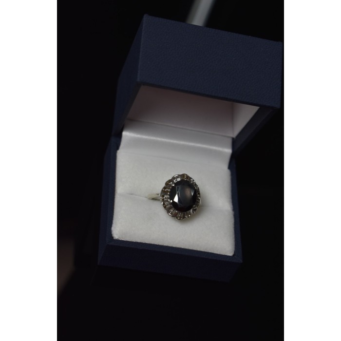 Sky Jewelry Серебряное кольцо с Черным Турмалином (Шерл)