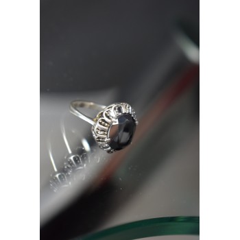 Sky Jewelry Серебряное кольцо с Черным Турмалином (Шерл)