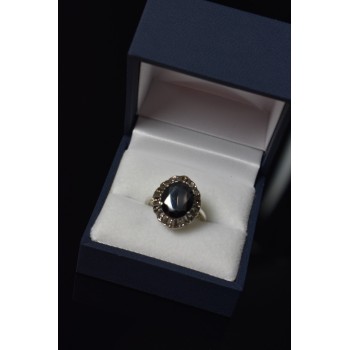 Sky Jewelry Серебряное кольцо с Черным Турмалином (Шерл)