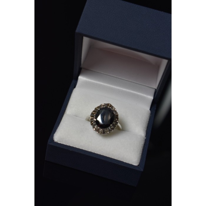 Sky Jewelry Серебряное кольцо с Черным Турмалином (Шерл)