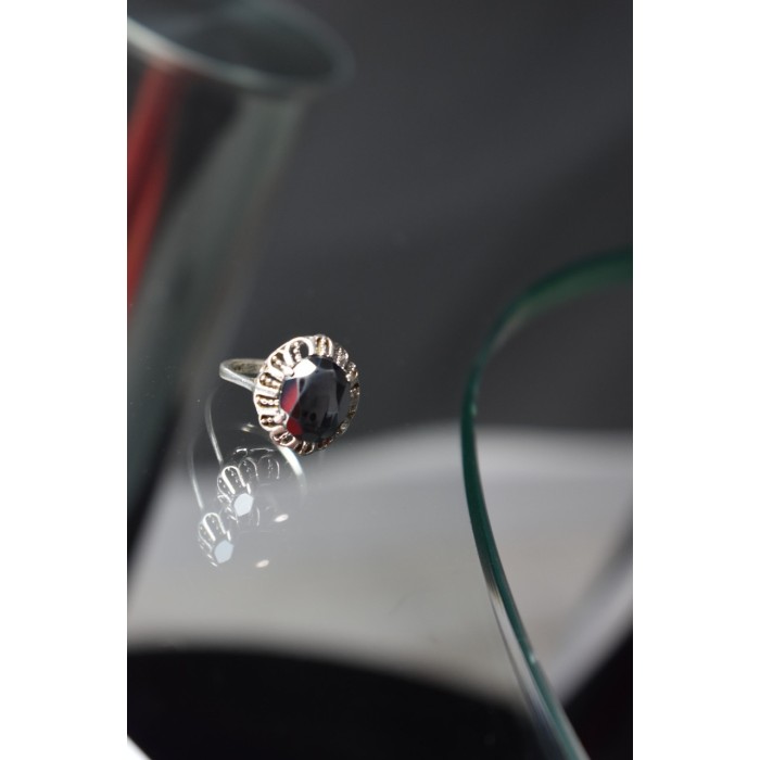 Sky Jewelry Серебряное кольцо с Черным Турмалином (Шерл)