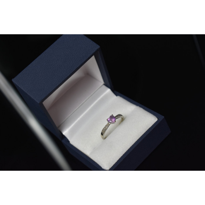 Sky Jewelry Золотое кольцо 10К (417 проба) с Аметистом и бриллиантами