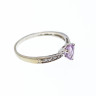Sky Jewelry Золотое кольцо 10К (417 проба) с Аметистом и бриллиантами