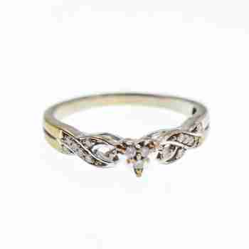 Sky Jewelry Золотое кольцо 10К (417 проба) с бриллиантами