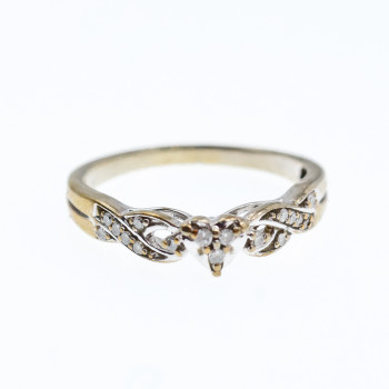 Sky Jewelry Золотое кольцо 10К (417 проба) с бриллиантами