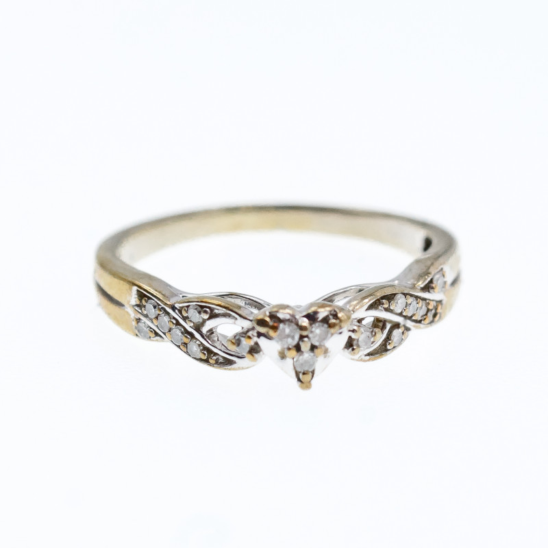 Sky Jewelry Золотое кольцо 10К (417 проба) с бриллиантами