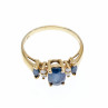 Sky Jewelry Золотое кольцо 14К (585 проба) с Сапфиром и бриллиантами