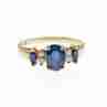 Sky Jewelry Золотое кольцо 14К (585 проба) с Сапфиром и бриллиантами