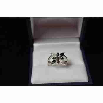 Sky Jewelry Серебряное кольцо 925 пробы с Черной Шпинелью и фианитами